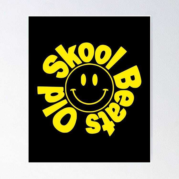 Old Skool Beats yellow logo poster print